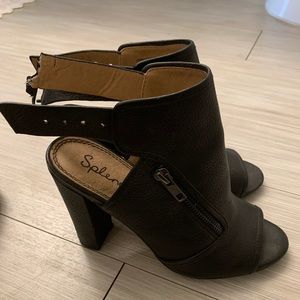 Black peep toe booties